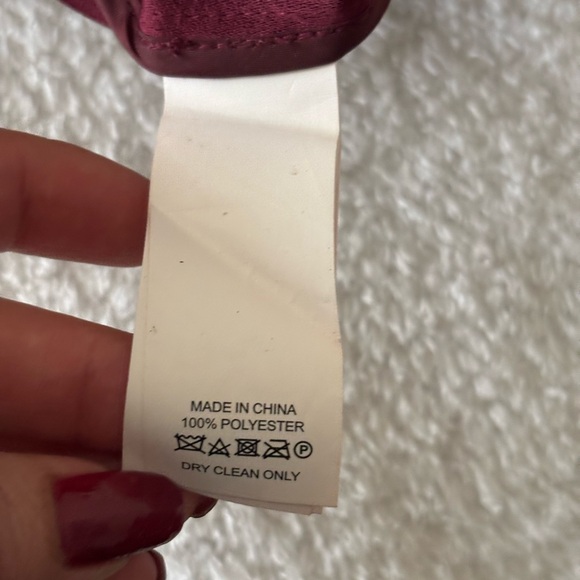 Kate Spade Burgundy Ruffle Mini Dress Size 2 - Picture 7 of 8